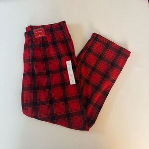 Fleece Pajama Pants Mens Large Red Plaid